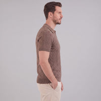 Remy Textured Cable Knit Polo Shirt