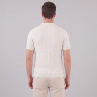 Remy Textured Cable Knit Polo Shirt