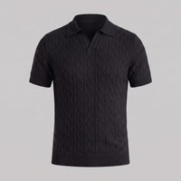 Remy Textured Cable Knit Polo Shirt