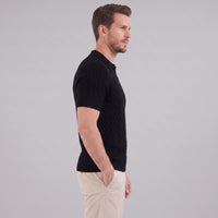 Remy Textured Cable Knit Polo Shirt
