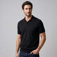 Rhett Fine Knit Open Collar Polo