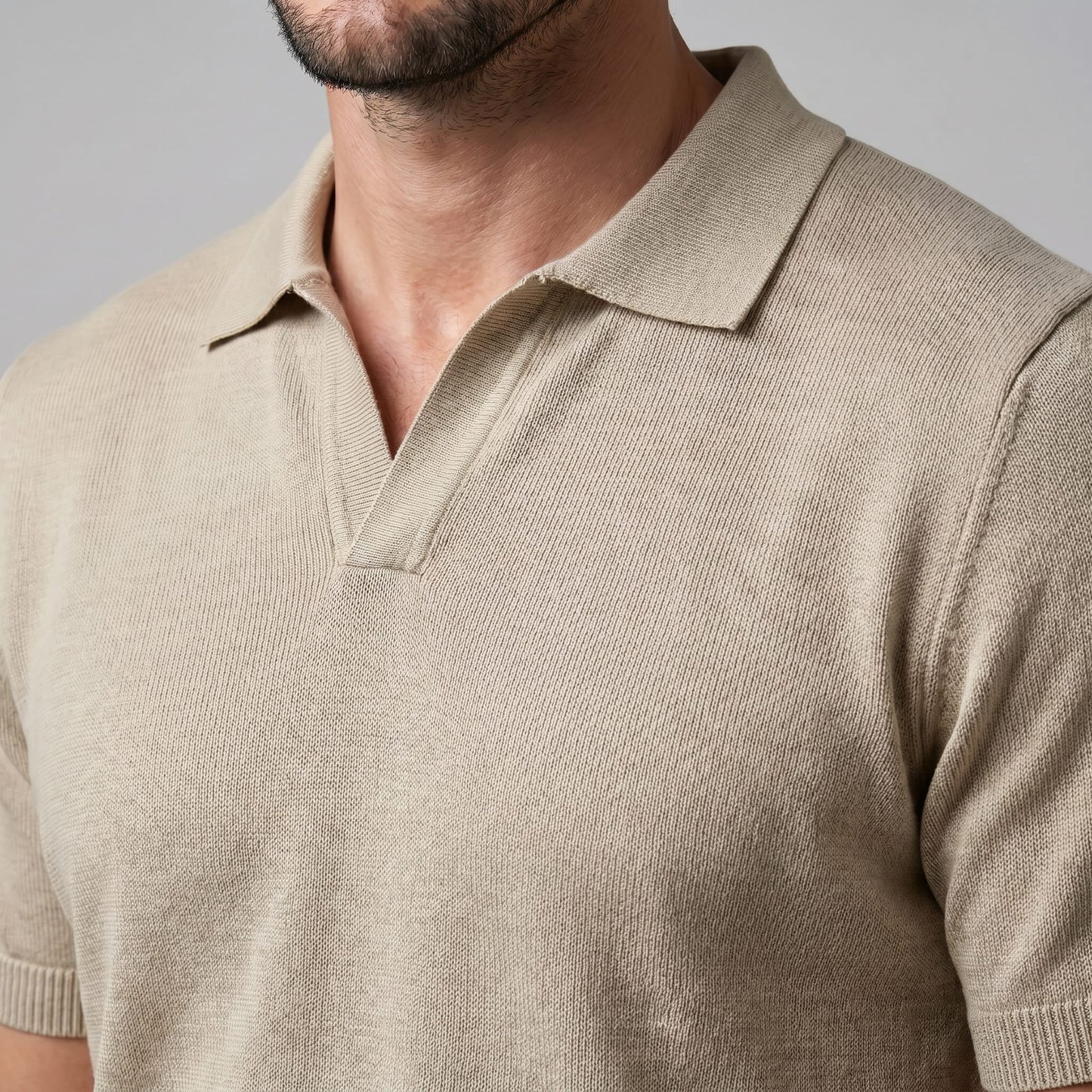 Rhett Fine Knit Open Collar Polo_10