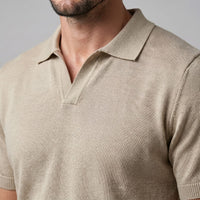 Rhett Fine Knit Open Collar Polo