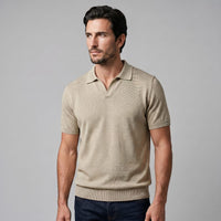 Rhett Fine Knit Open Collar Polo