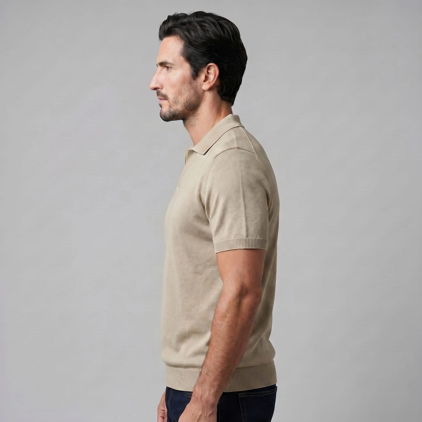 Rhett Fine Knit Open Collar Polo_8