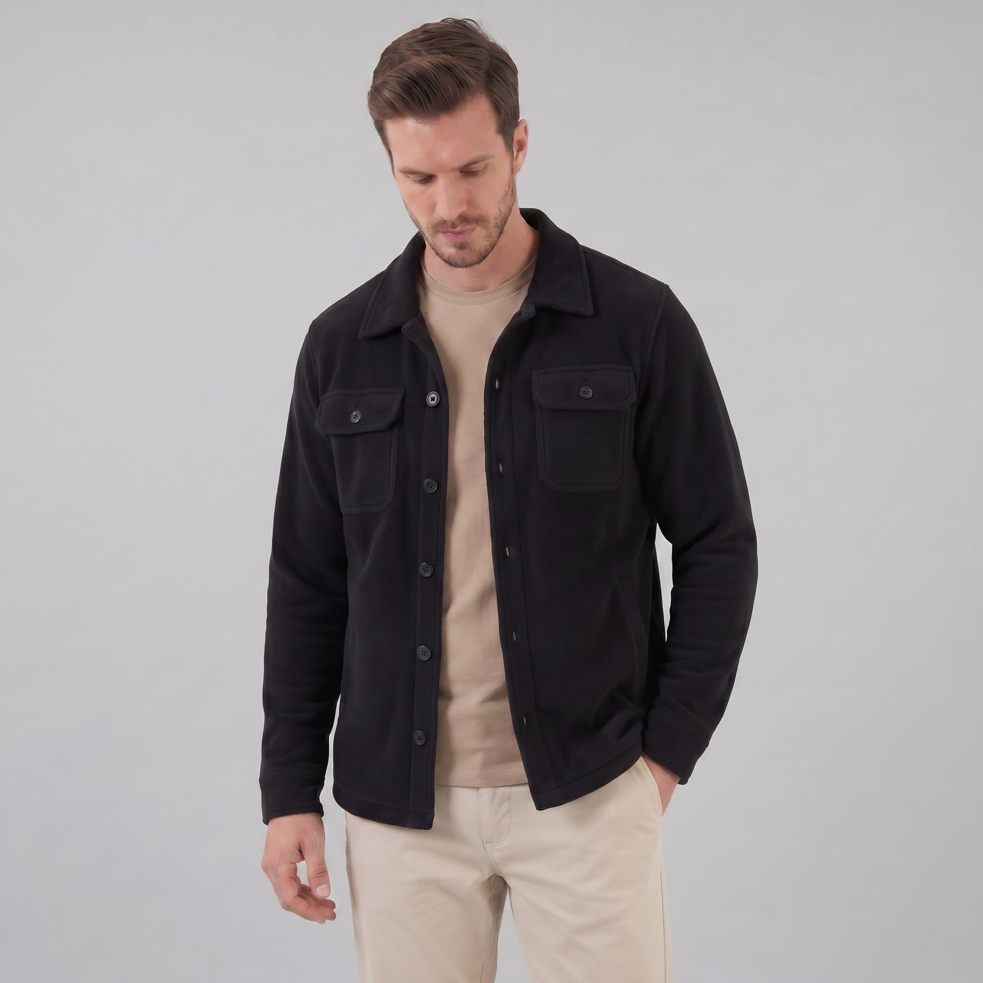 Hanley Textured Fleece Overshirt