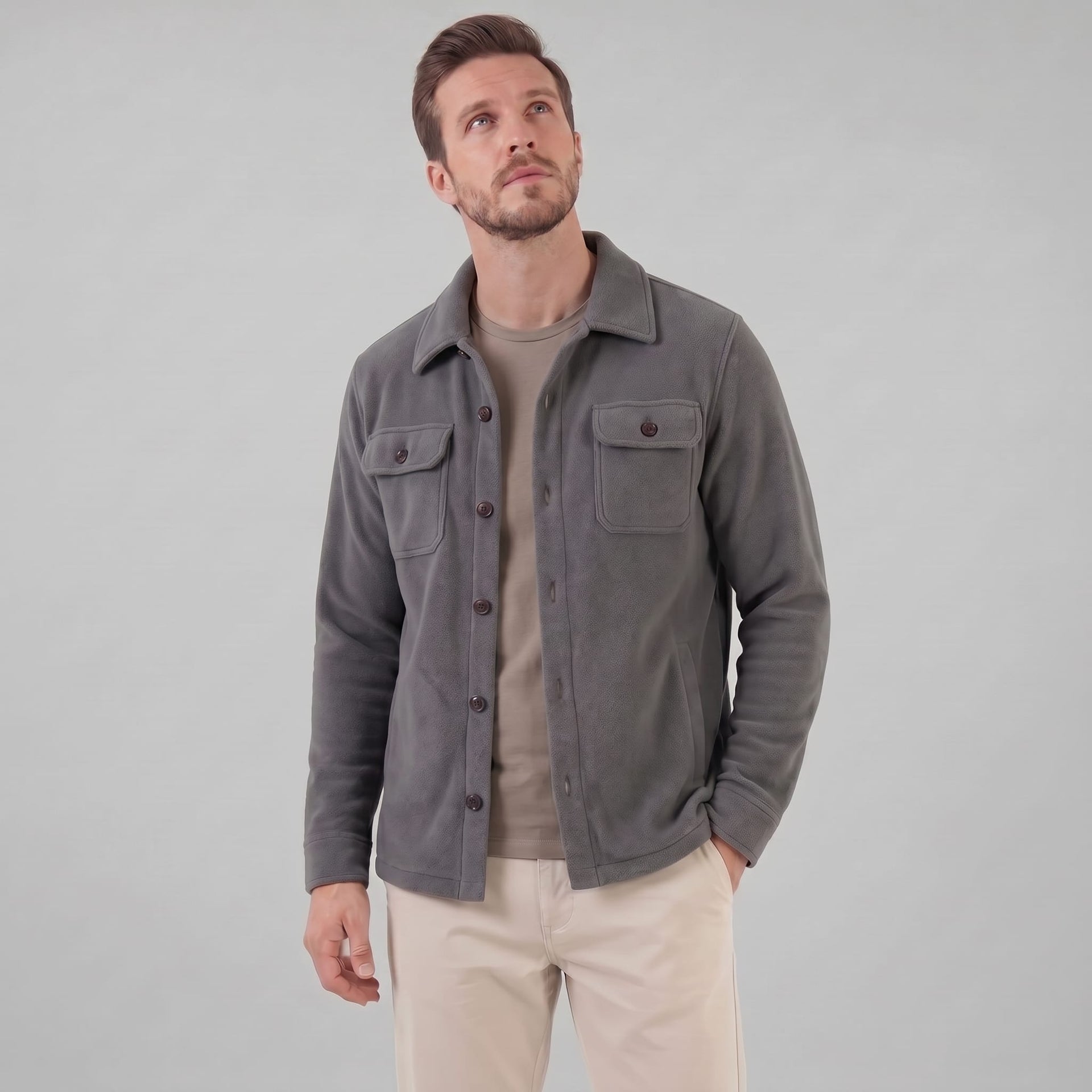 Hanley Textured Fleece Overshirt