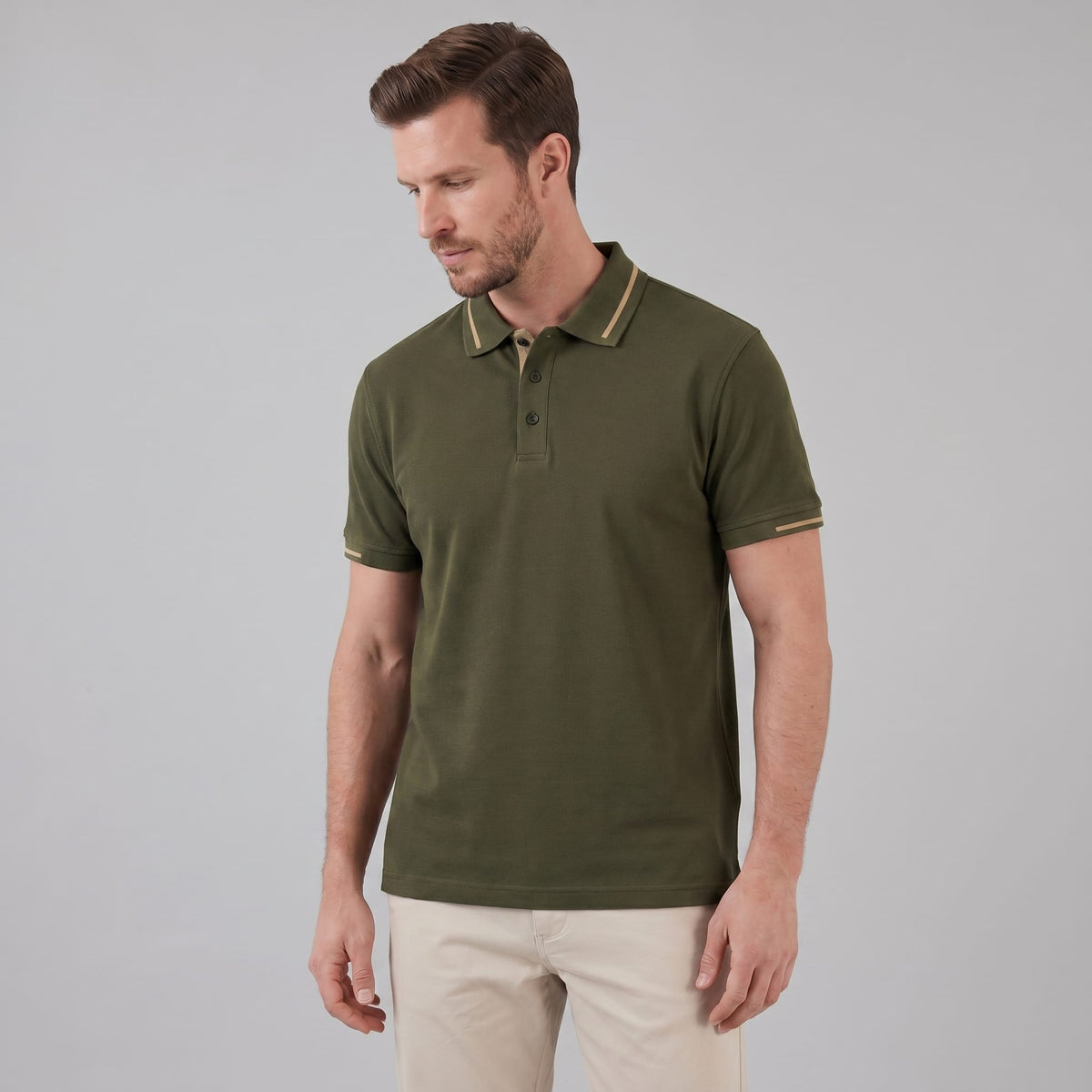 Rhodes Contrast Tipped Pique Polo Shirt