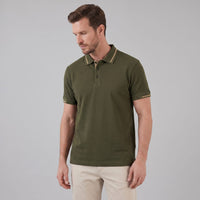 Rhodes Contrast Tipped Pique Polo Shirt