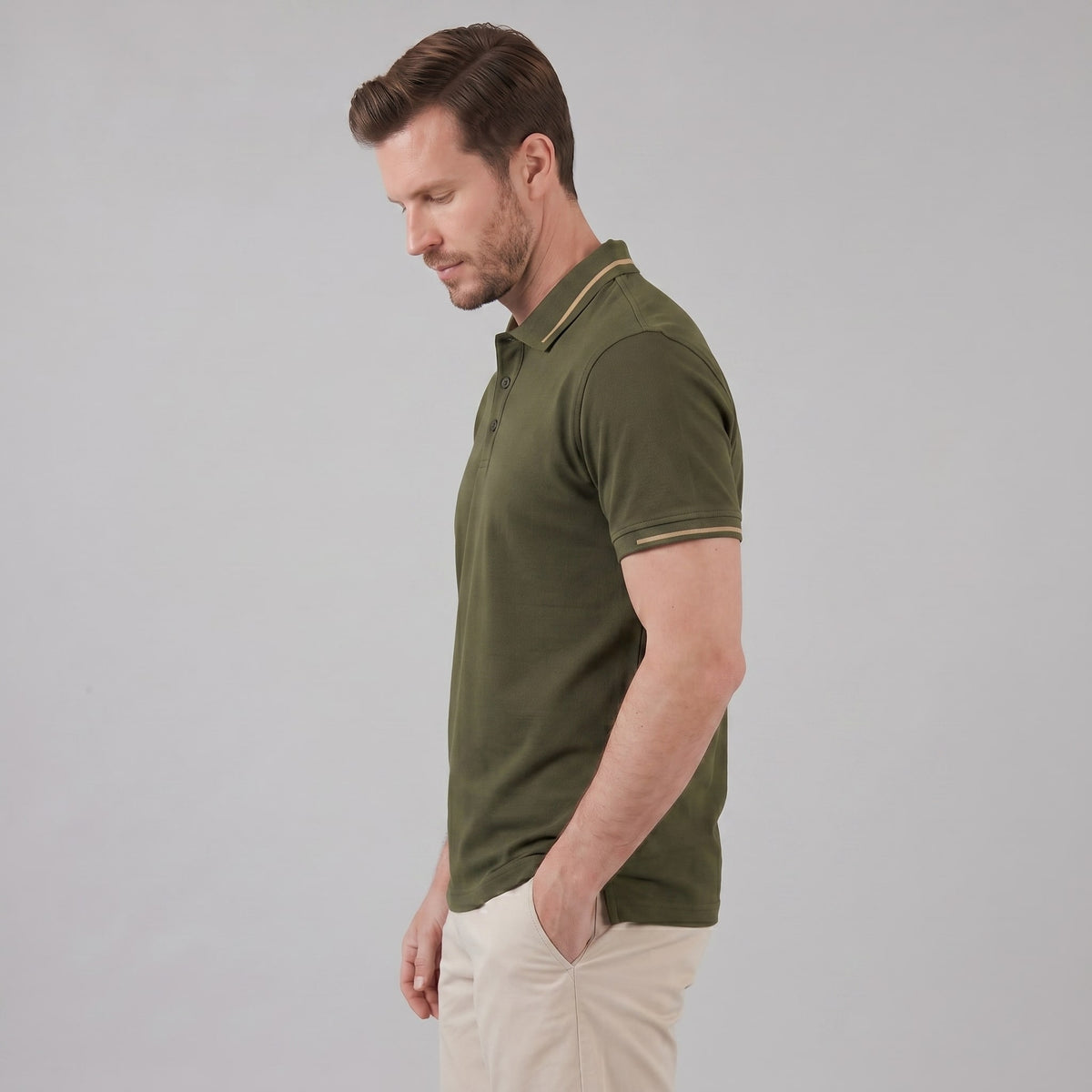 Rhodes Contrast Tipped Pique Polo Shirt
