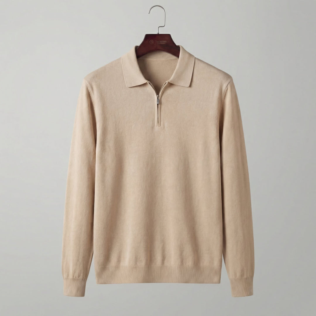 Percy Half Zip Long Sleeve Polo Shirt