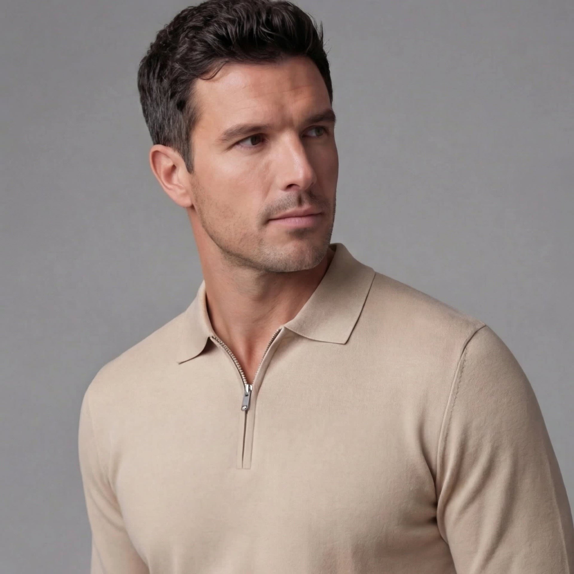 Percy Half Zip Long Sleeve Polo Shirt