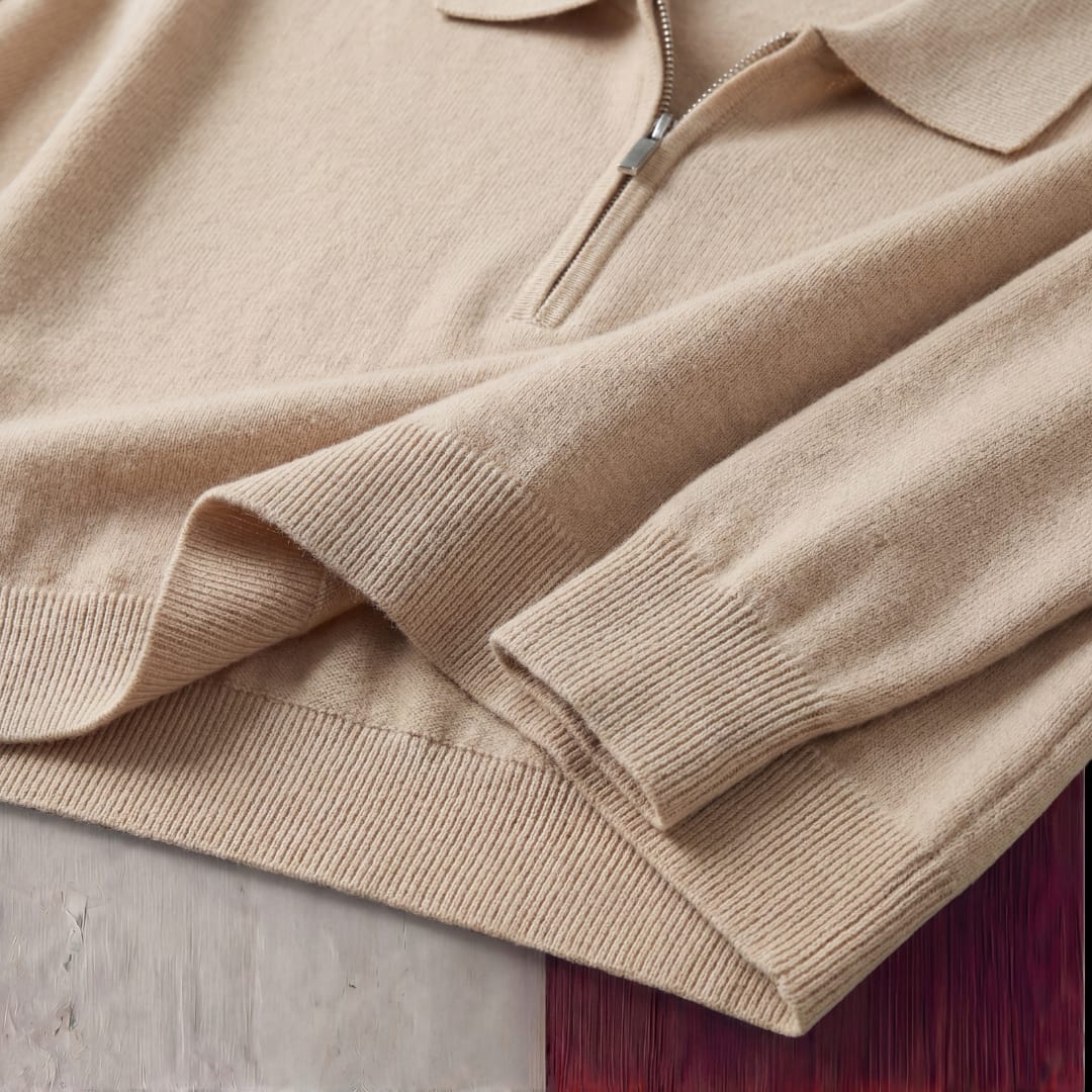 Percy Half Zip Long Sleeve Polo Shirt