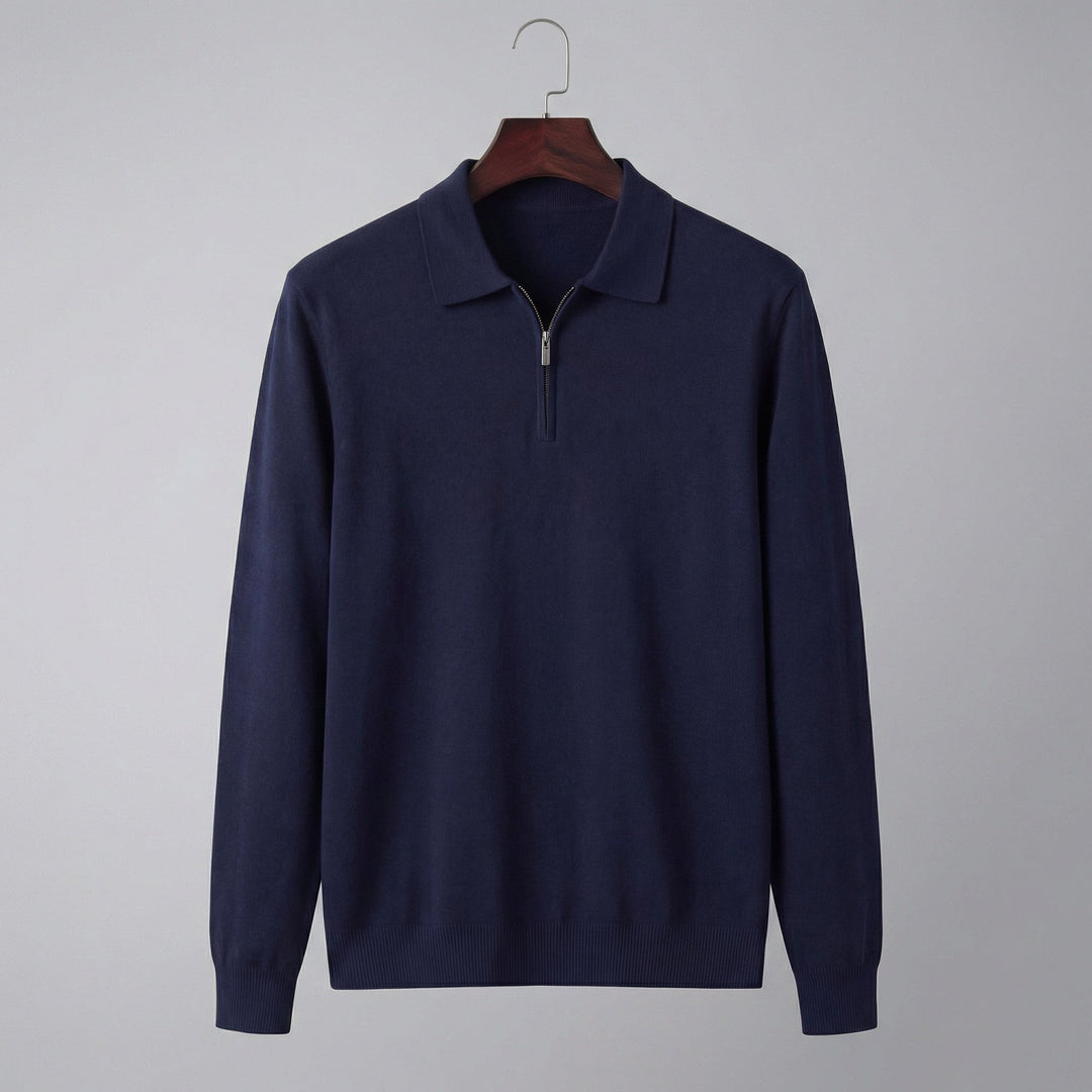 Percy Half Zip Long Sleeve Polo Shirt