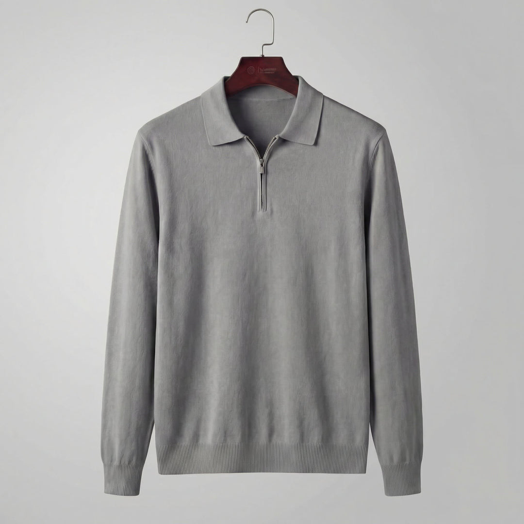 Percy Half Zip Long Sleeve Polo Shirt