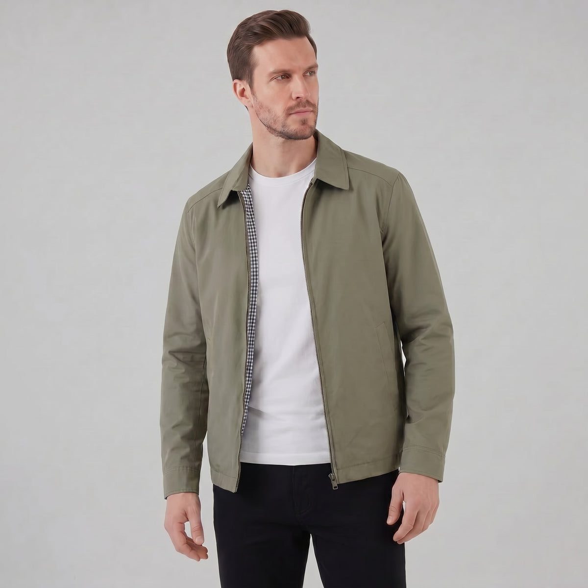 Harding Check Lined Harrington Jacket