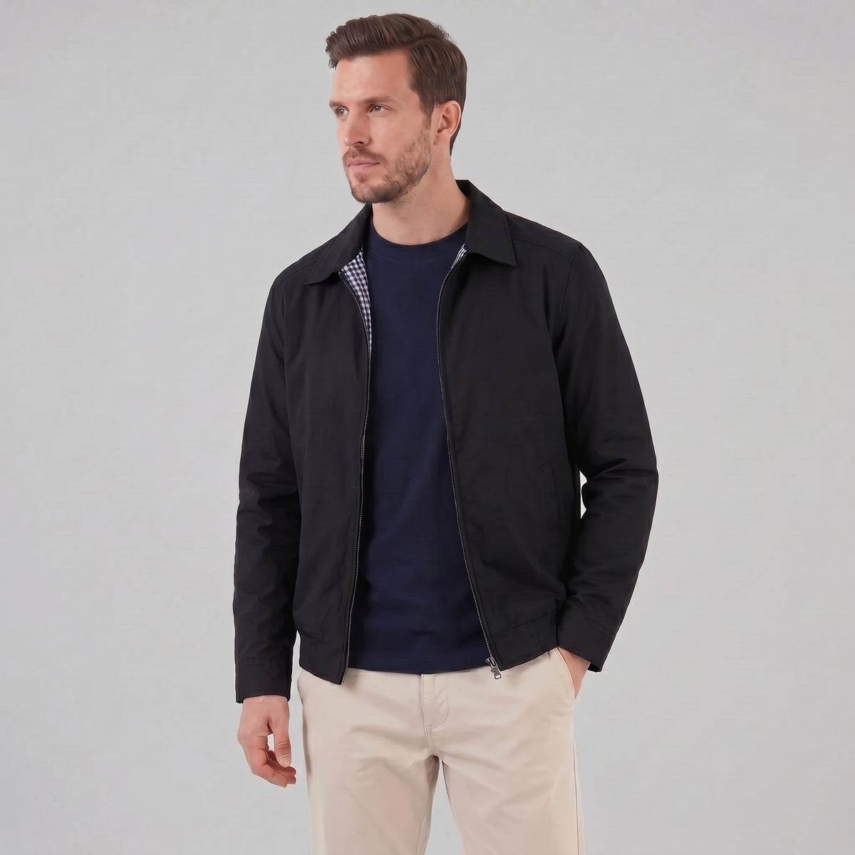 Harding Check Lined Harrington Jacket_6