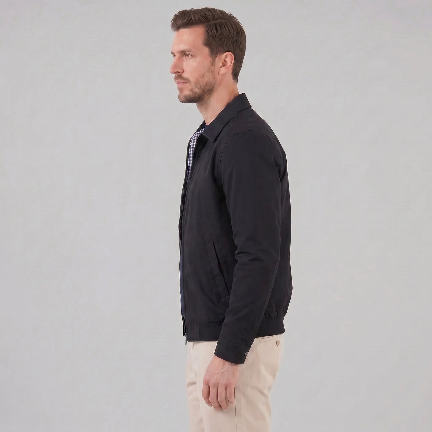 Harding Check Lined Harrington Jacket_7