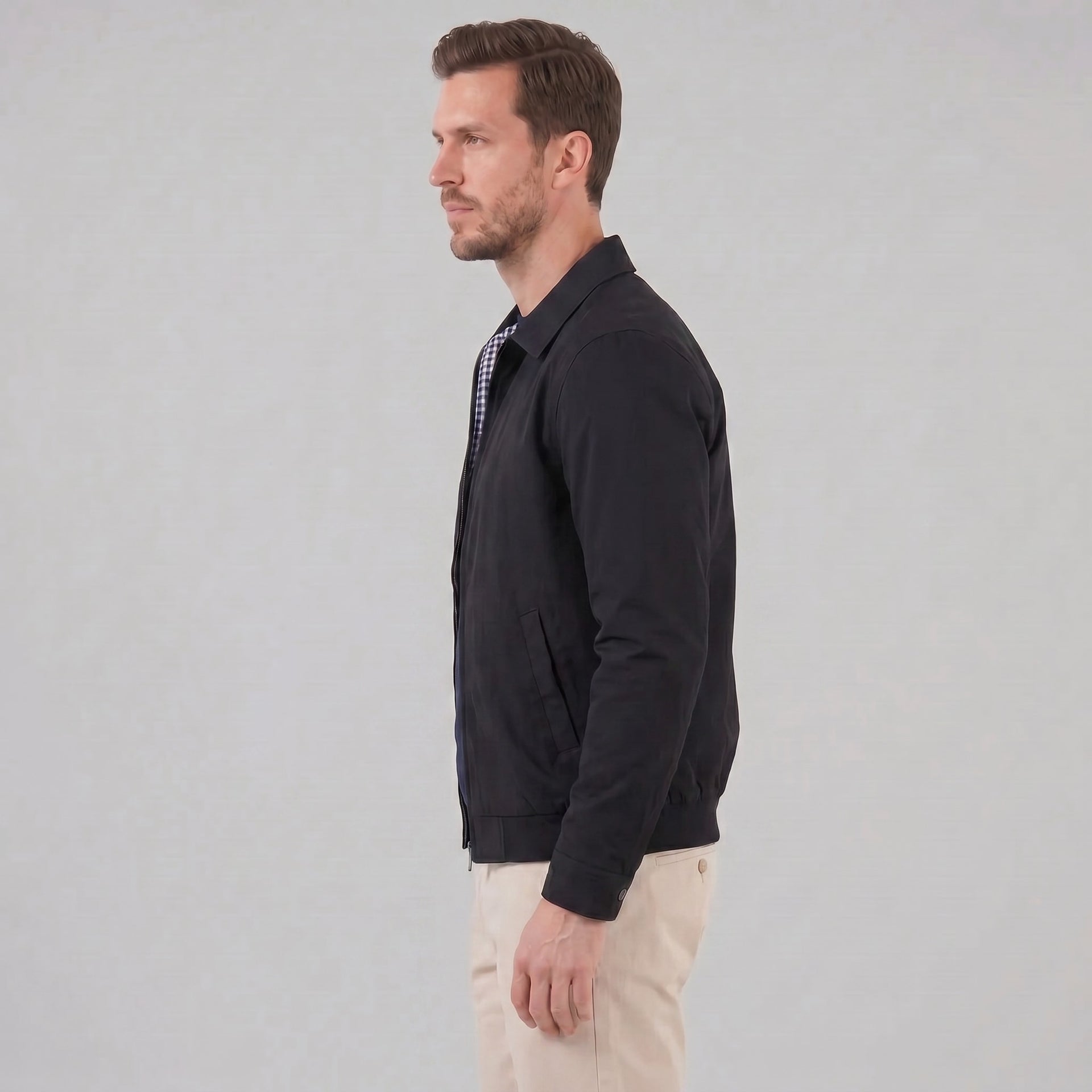 Harding Check Lined Harrington Jacket