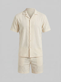 Briggs Textured Camp Collar Shirt and Shorts Set