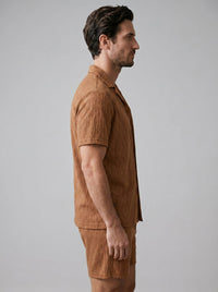 Briggs Textured Camp Collar Shirt and Shorts Set