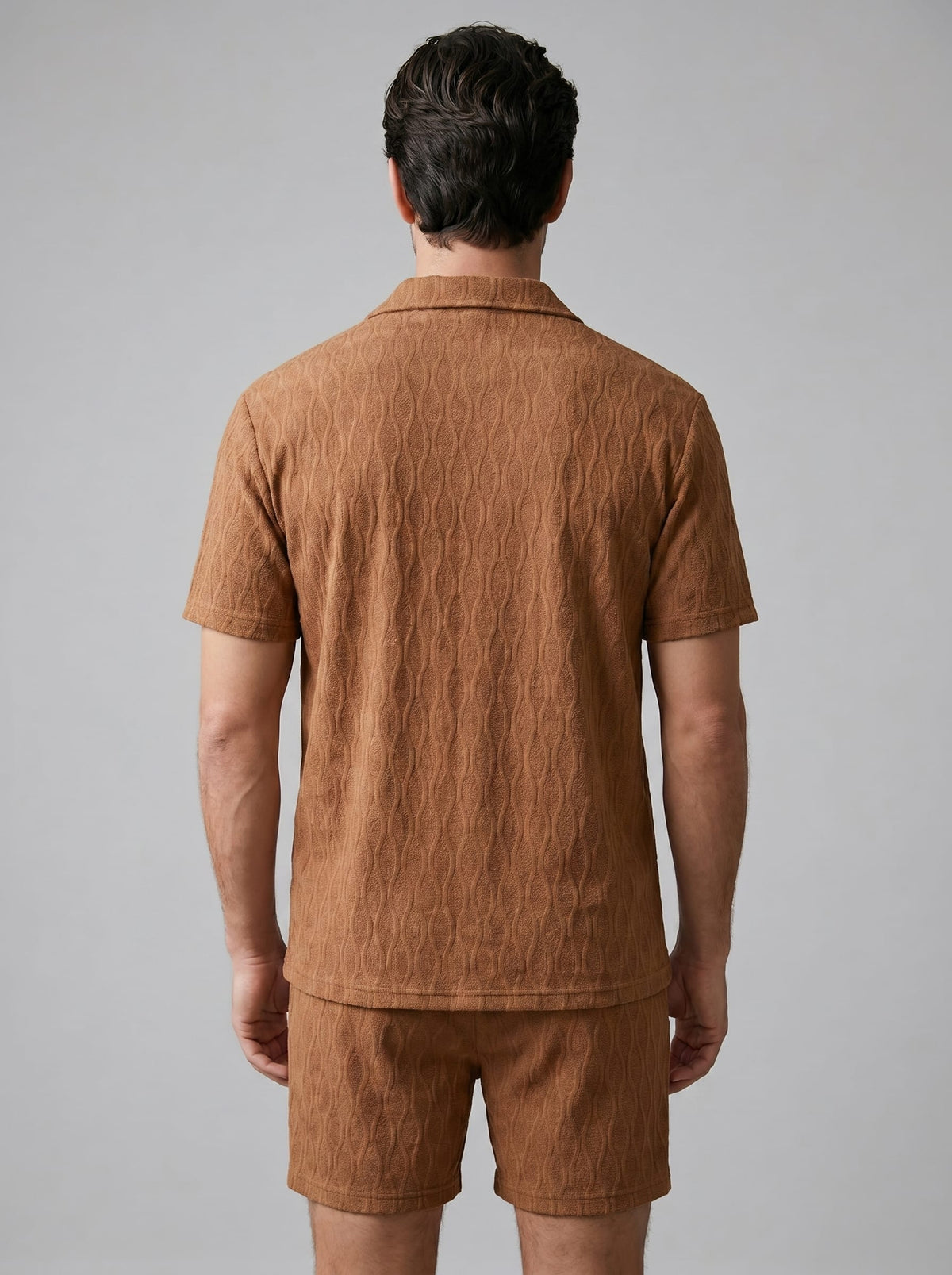 Briggs Textured Camp Collar Shirt and Shorts Set_13