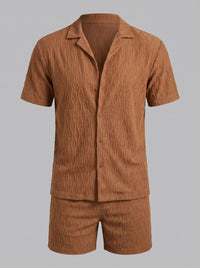 Briggs Textured Camp Collar Shirt and Shorts Set
