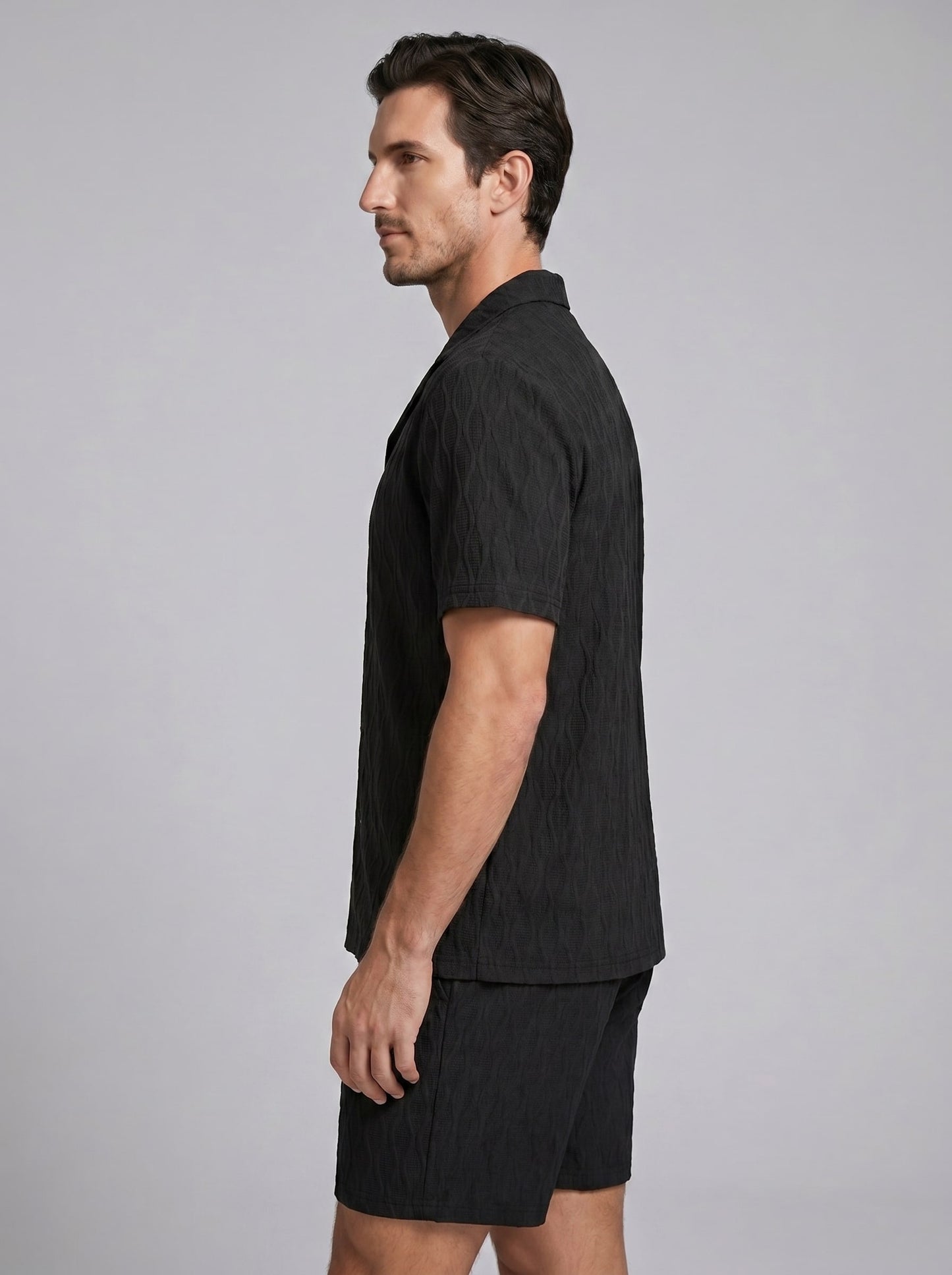 Briggs Textured Camp Collar Shirt and Shorts Set_17