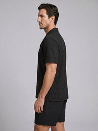 Briggs Textured Camp Collar Shirt and Shorts Set