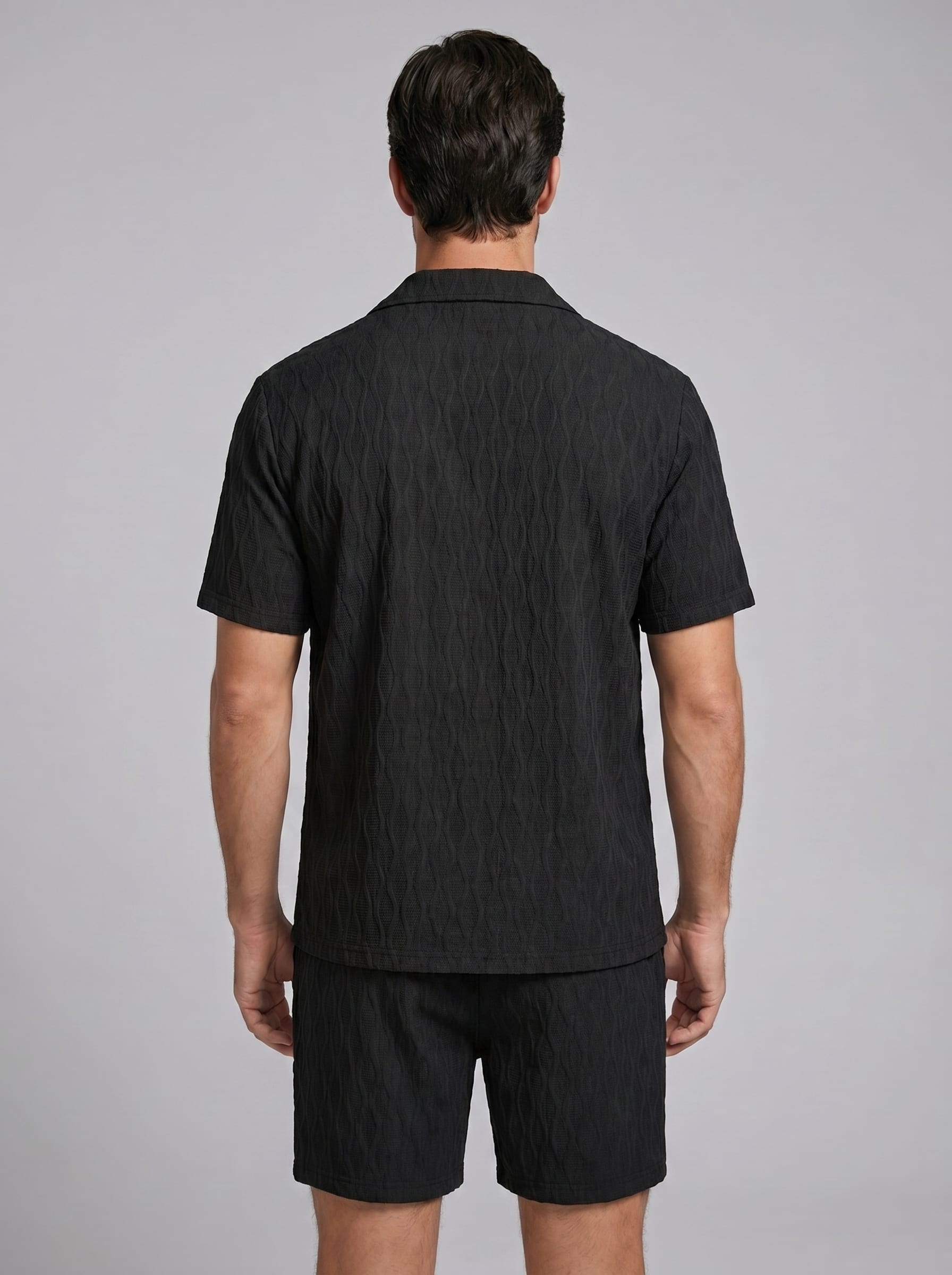 Briggs Textured Camp Collar Shirt and Shorts Set