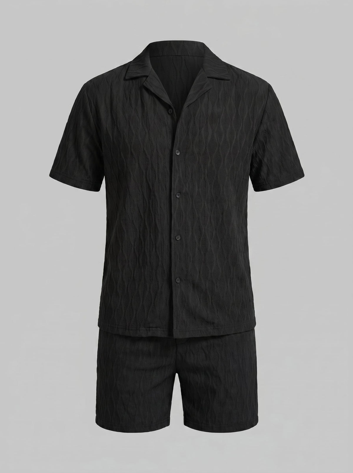 Briggs Textured Camp Collar Shirt and Shorts Set