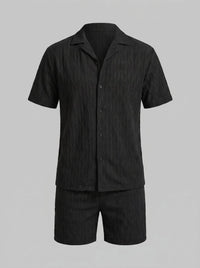 Briggs Textured Camp Collar Shirt and Shorts Set