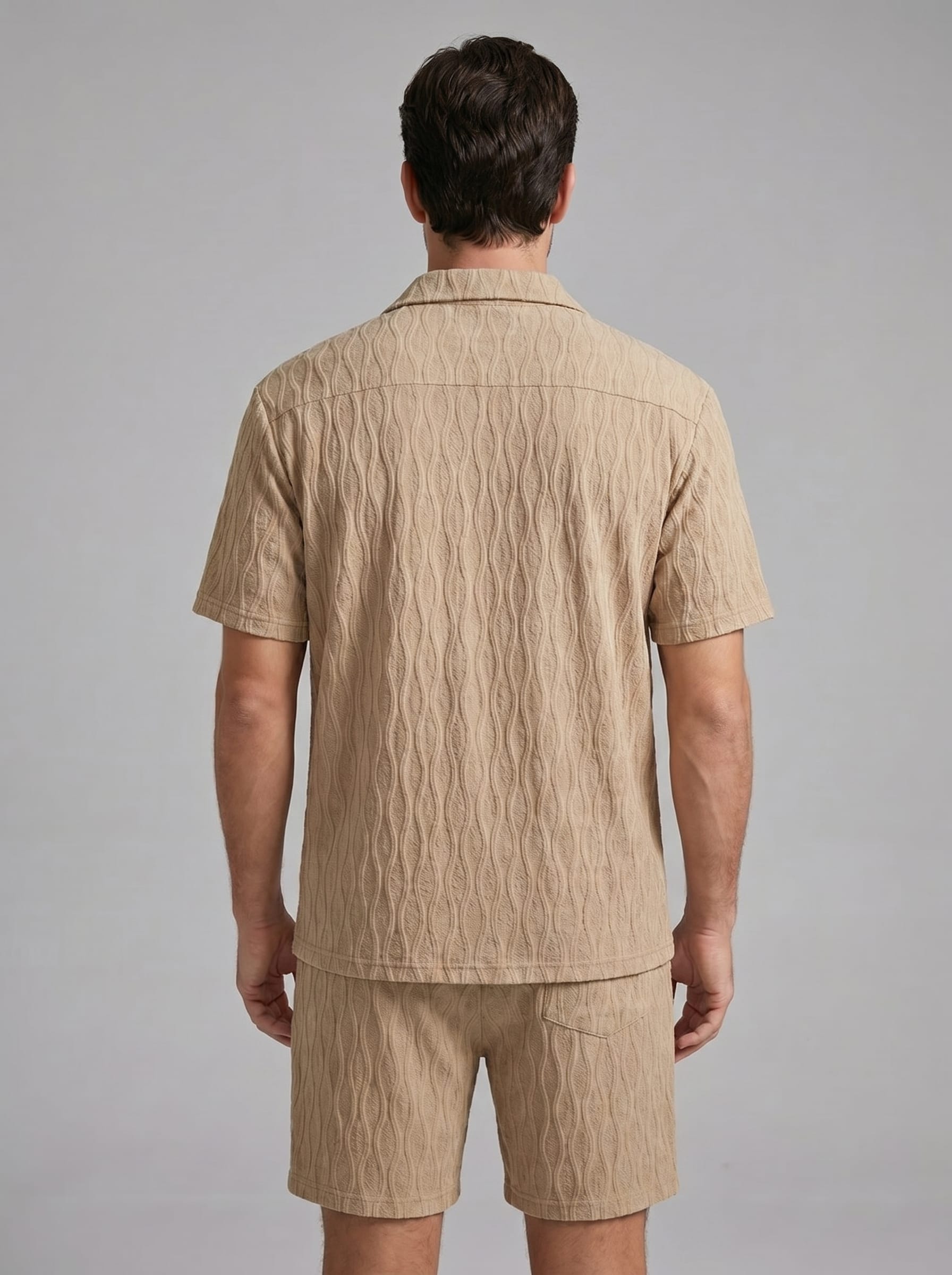 Briggs Textured Camp Collar Shirt and Shorts Set