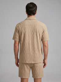 Briggs Textured Camp Collar Shirt and Shorts Set