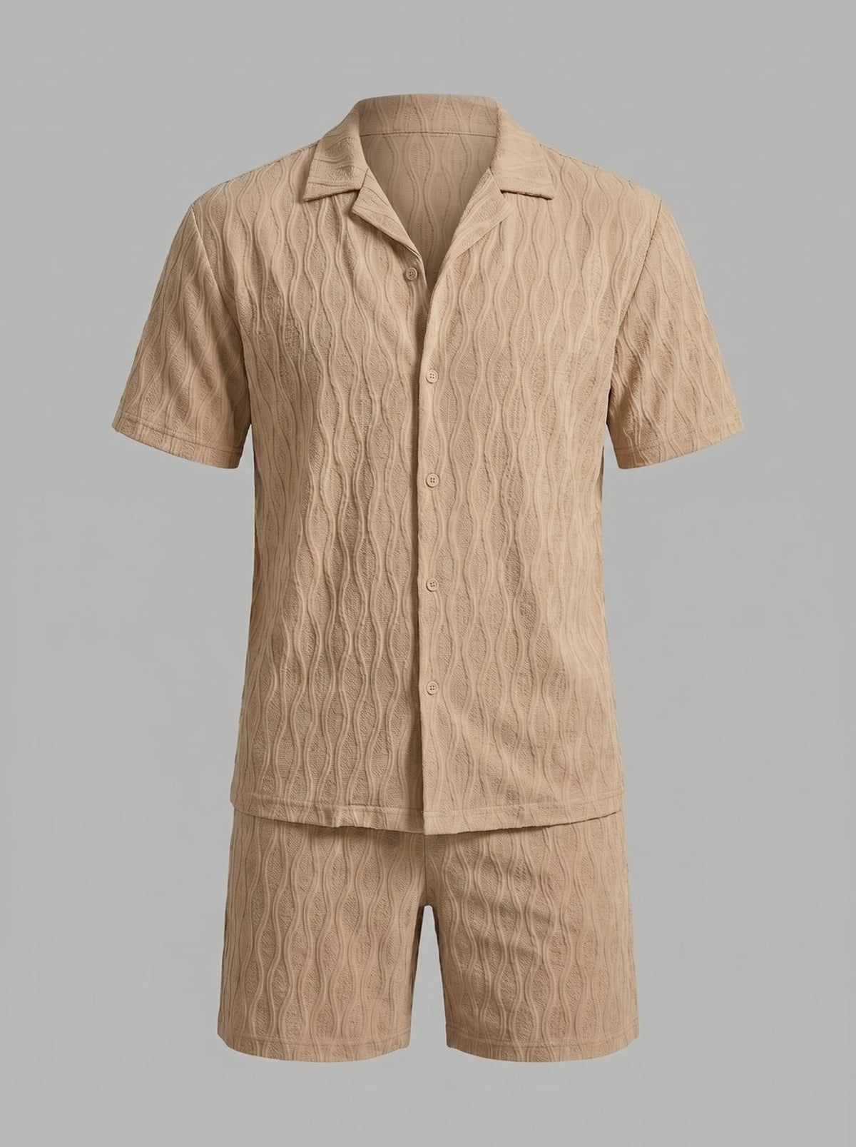 Briggs Textured Camp Collar Shirt and Shorts Set