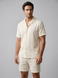 Briggs Textured Camp Collar Shirt and Shorts Set