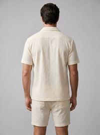 Briggs Textured Camp Collar Shirt and Shorts Set