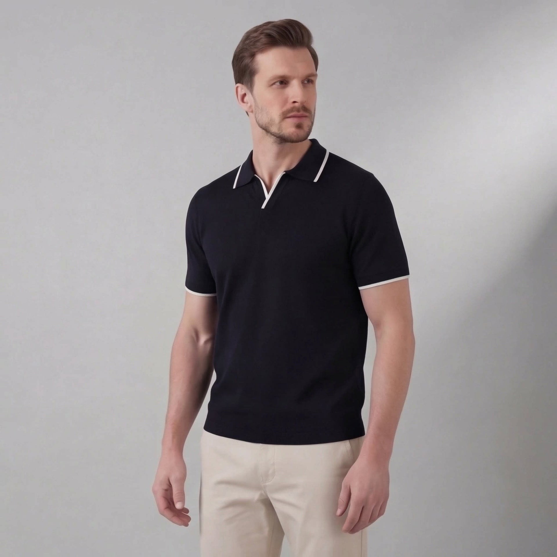 Bridger Tipped Collar Knit Polo