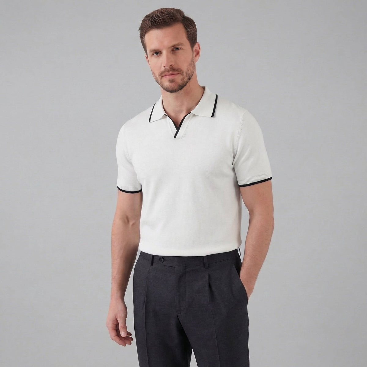 Bridger Tipped Collar Knit Polo