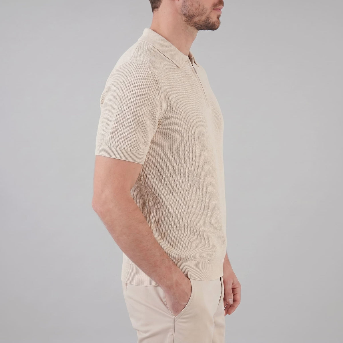Roman Ribbed Quarter Zip Polo