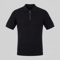 Roman Ribbed Quarter Zip Polo