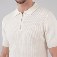 Roman Ribbed Quarter Zip Polo