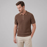 Roman Ribbed Quarter Zip Polo