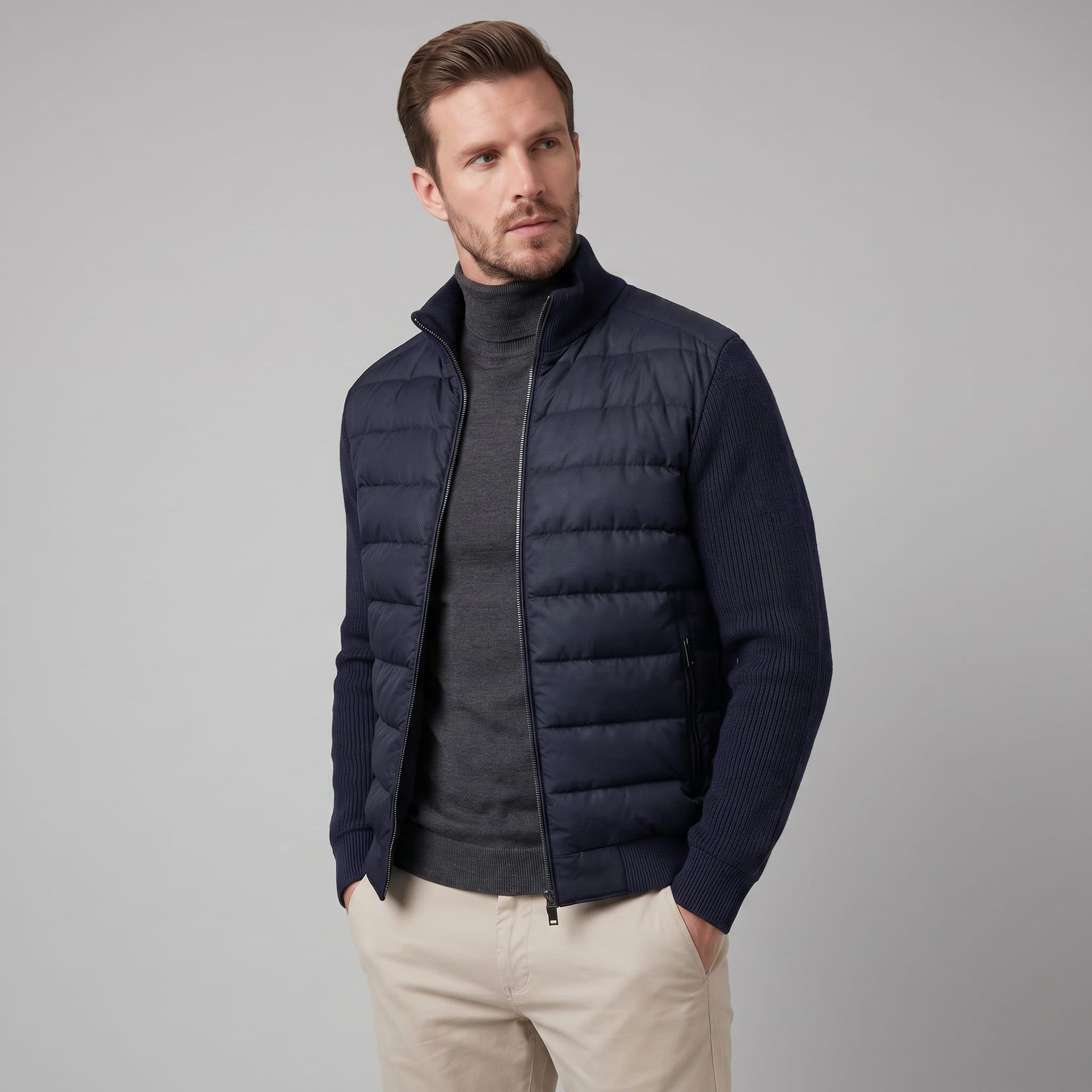 Hathaway Knit Sleeve Down Jacket
