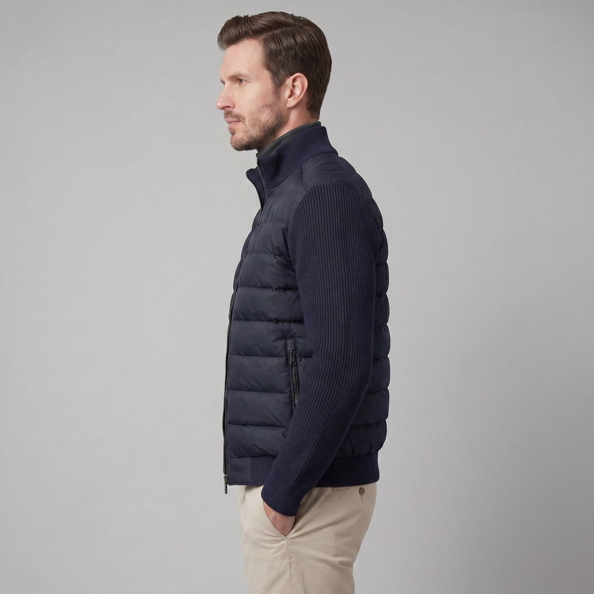 Hathaway Knit Sleeve Down Jacket