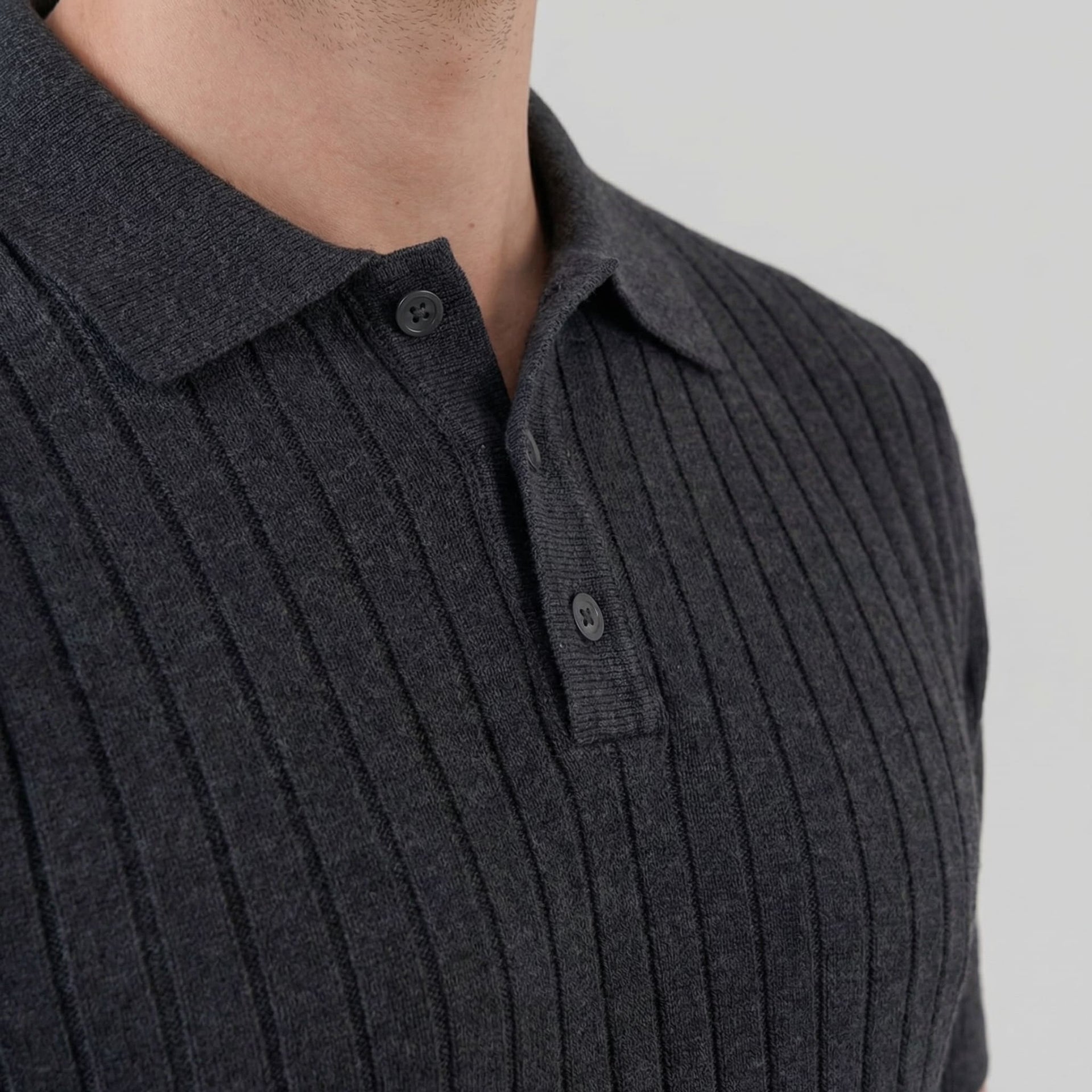 Ronan Cotton Blend Ribbed Polo