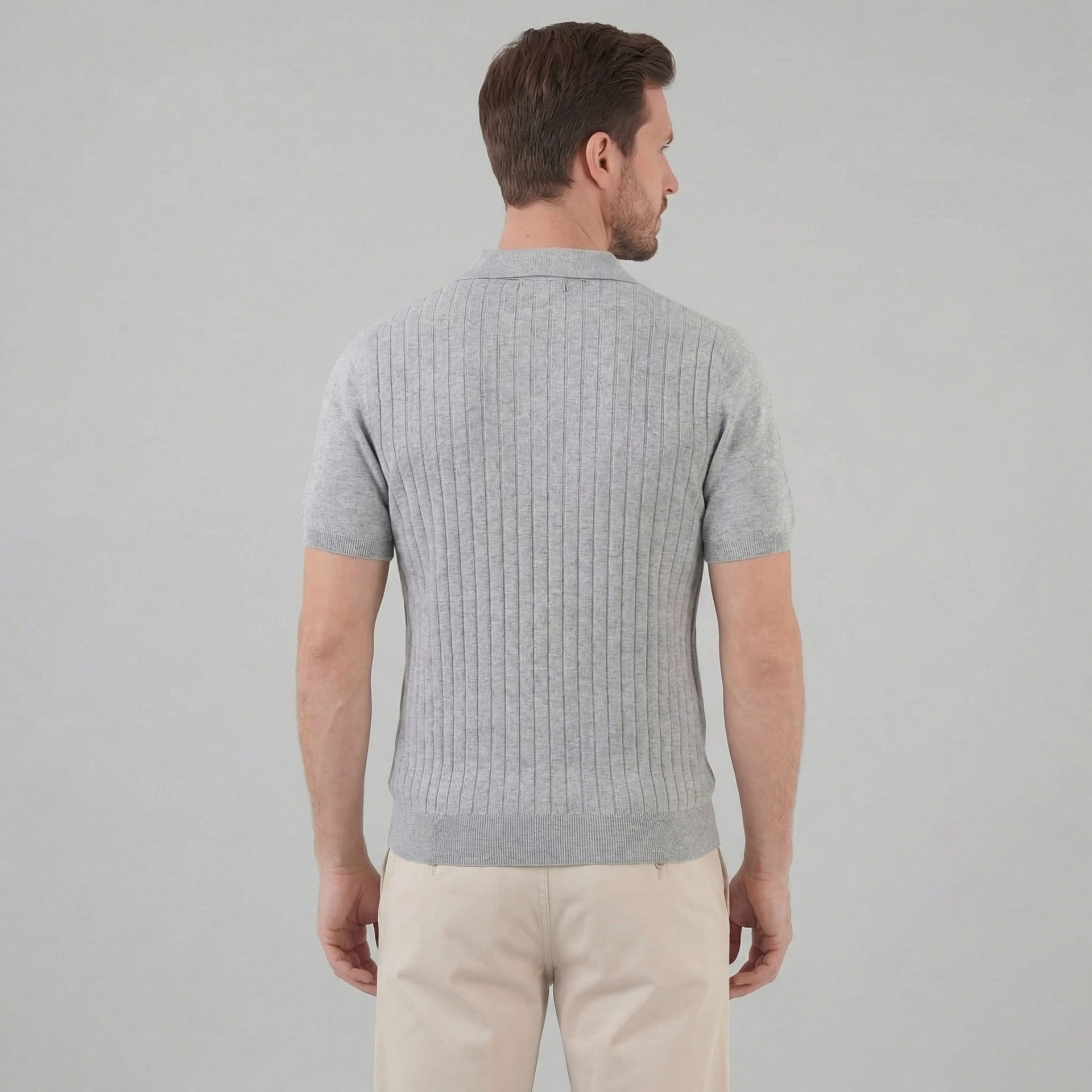 Ronan Cotton Blend Ribbed Polo
