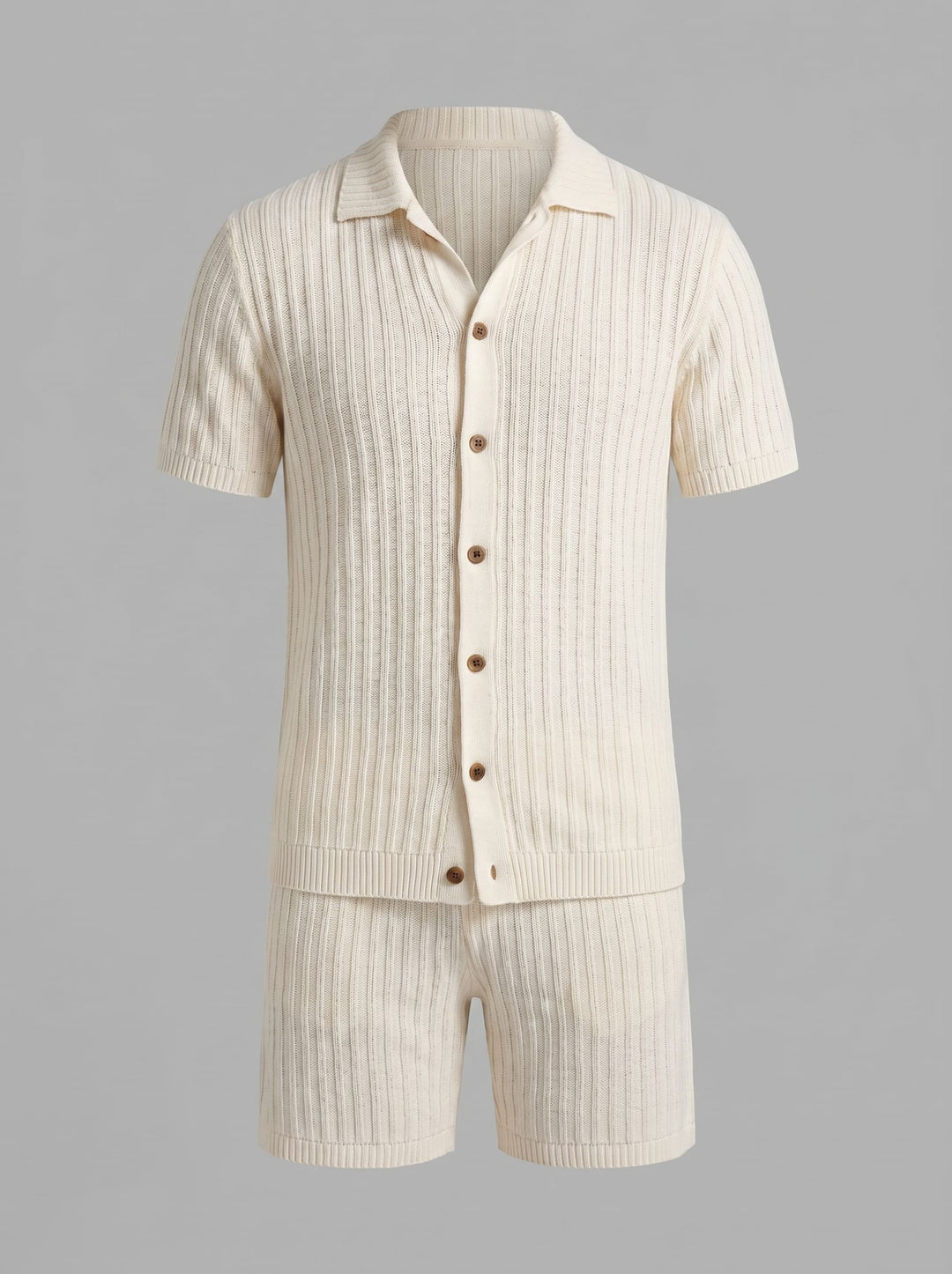 Bryce Ribbed Knit Shirt and Shorts Set
