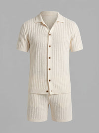 Bryce Ribbed Knit Shirt and Shorts Set