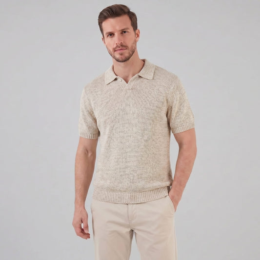 Flynn Textured Knit Polo Shirt_1